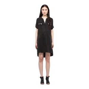 Rudsak Black Hi-Low Shift Dress Short Sleeve Size M